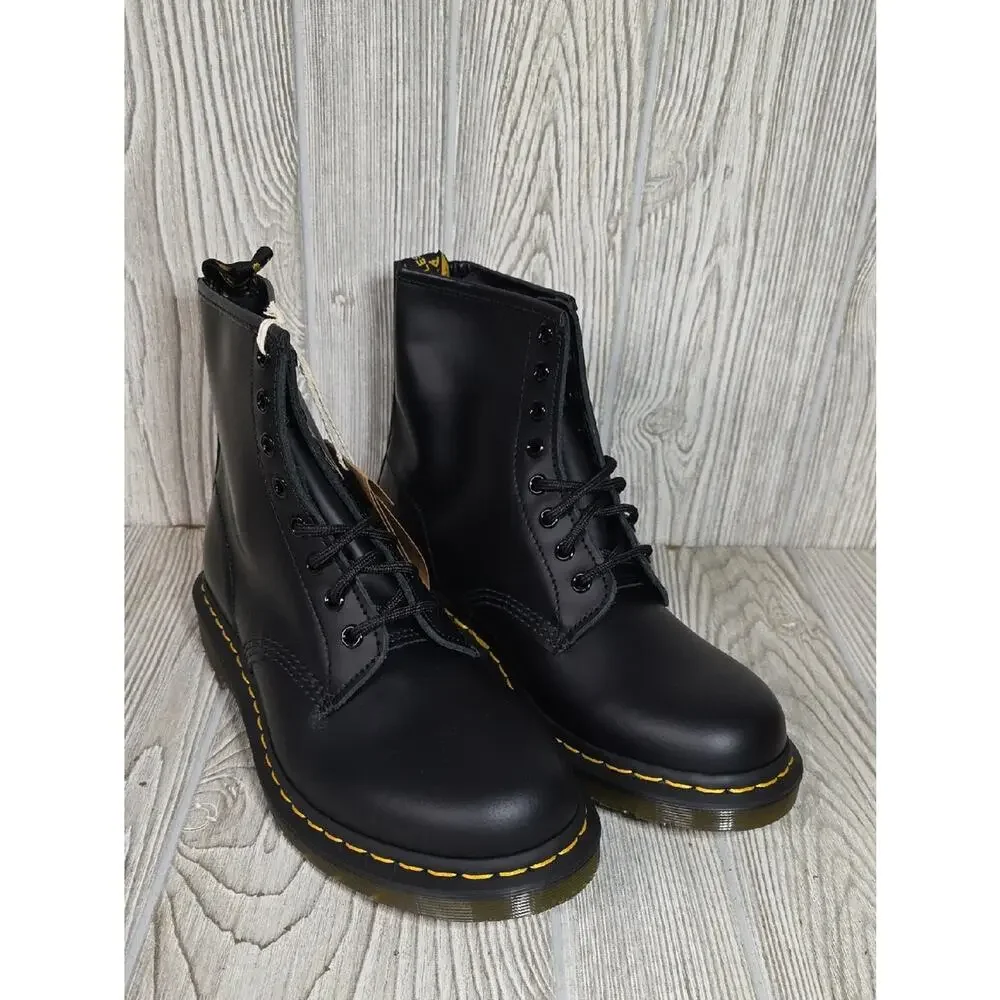 Dr. Martens 1460 Black Smooth Leather Combat Boots Mens 8 Womens 9 NEW